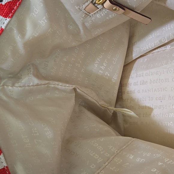 Kate Spade Red and Cream Toucan Print Tote Bag - Picture 14 of 15